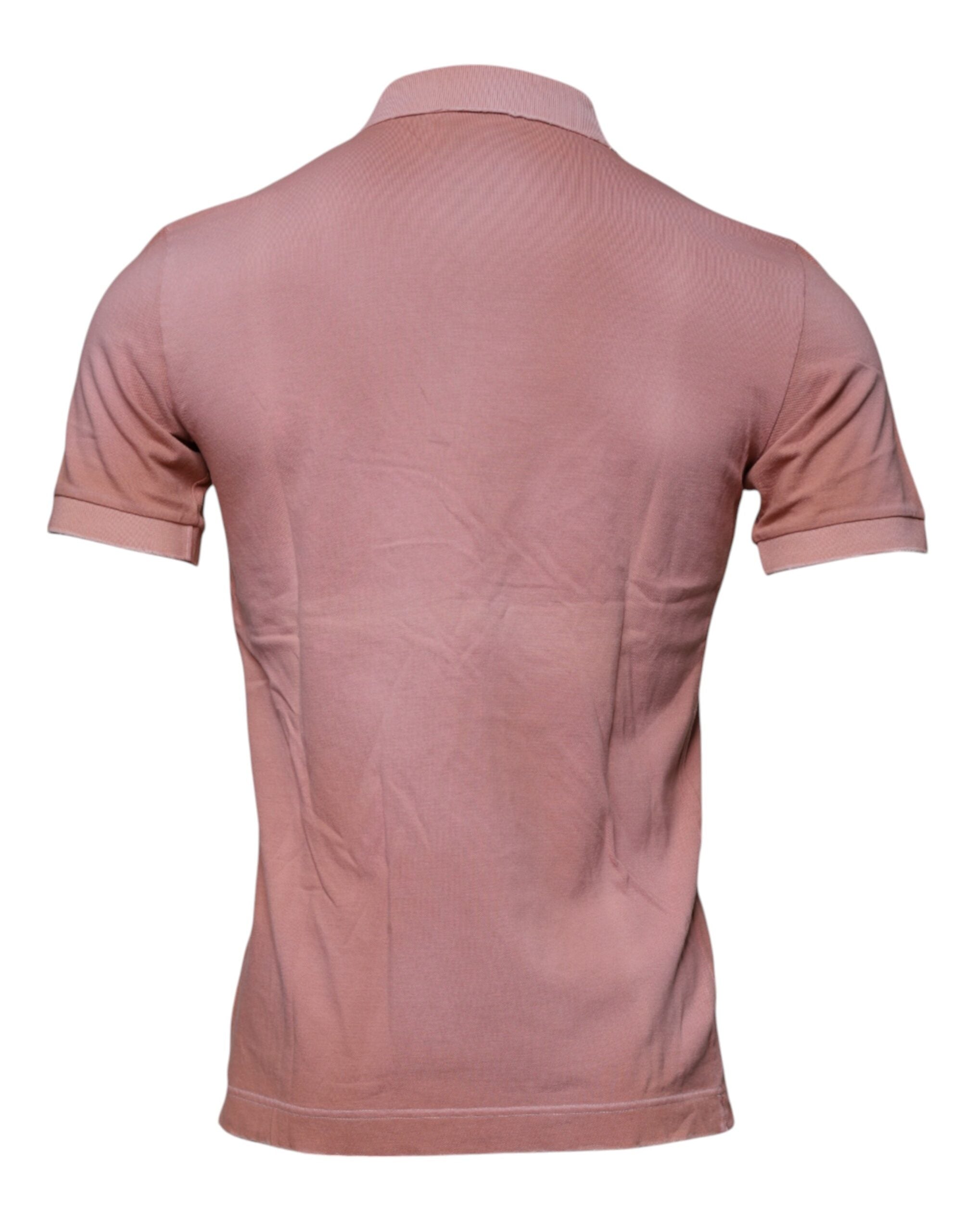 Dolce & Gabbana Kurzarm-Polo-T-Shirt mit Kragen und rosa Krone