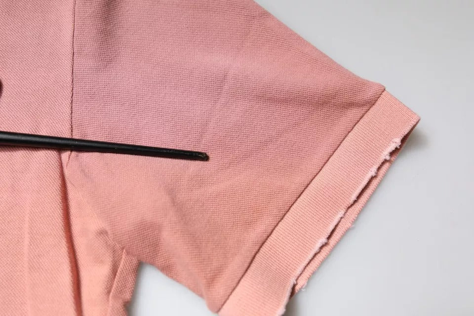 Dolce & Gabbana Kurzarm-Polo-T-Shirt mit Kragen und rosa Krone