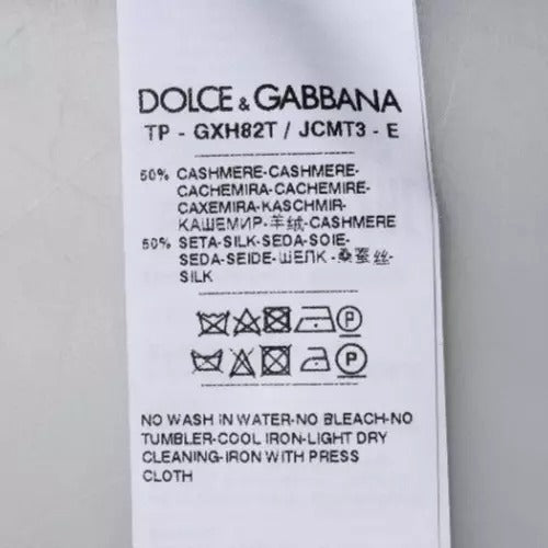 Dolce & Gabbana Hellblauer Rollkragenpullover aus Seide