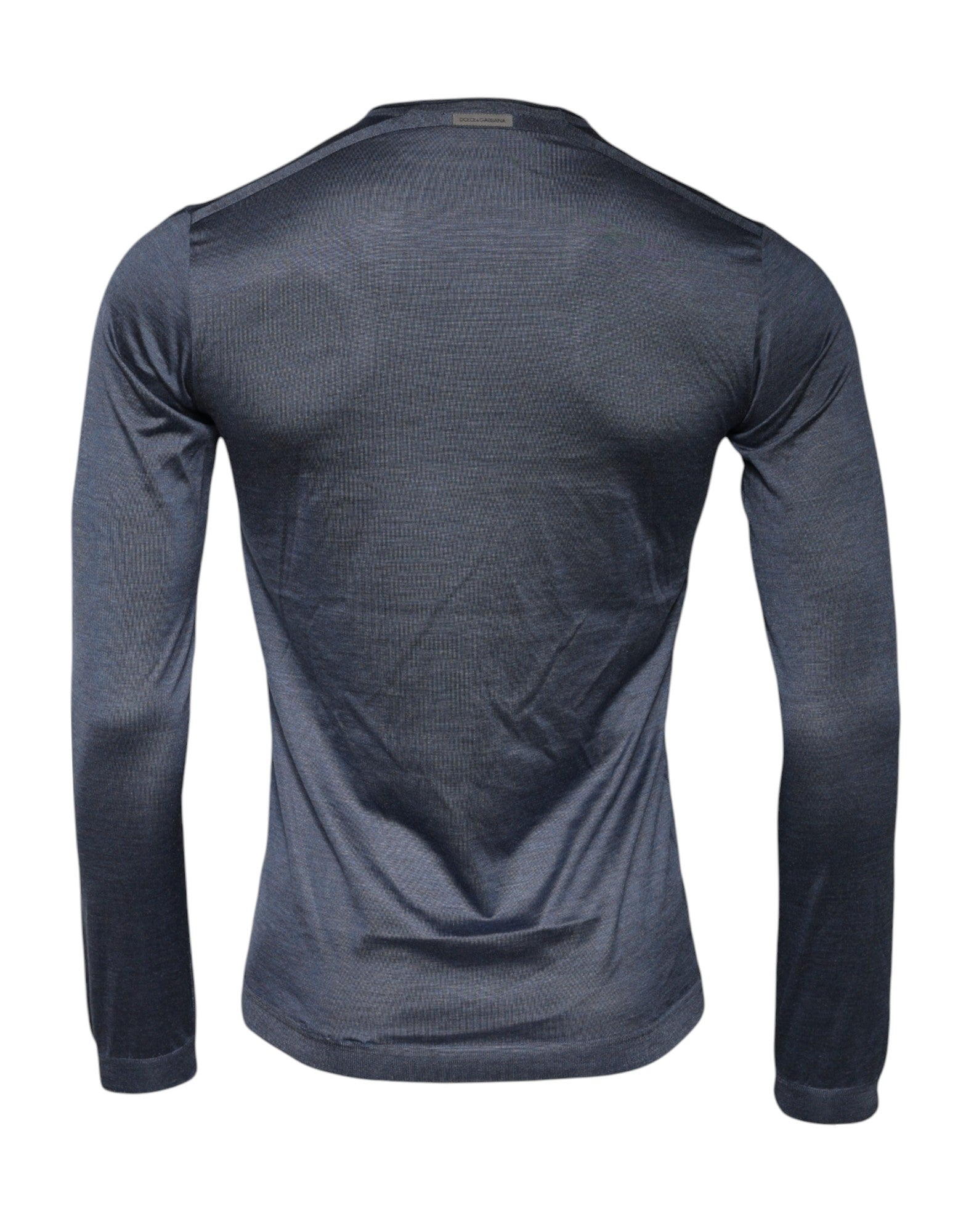 Dolce & Gabbana Dunkelgrauer Pullover mit Rundhalsausschnitt aus Seide