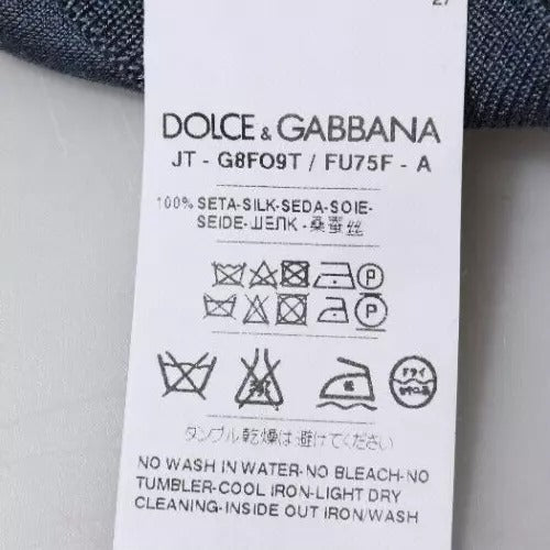 Dolce & Gabbana Dunkelgrauer Pullover mit Rundhalsausschnitt aus Seide