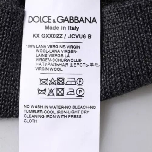 Dolce & Gabbana Dunkelgrauer DG Logo Rundhals-Pullover