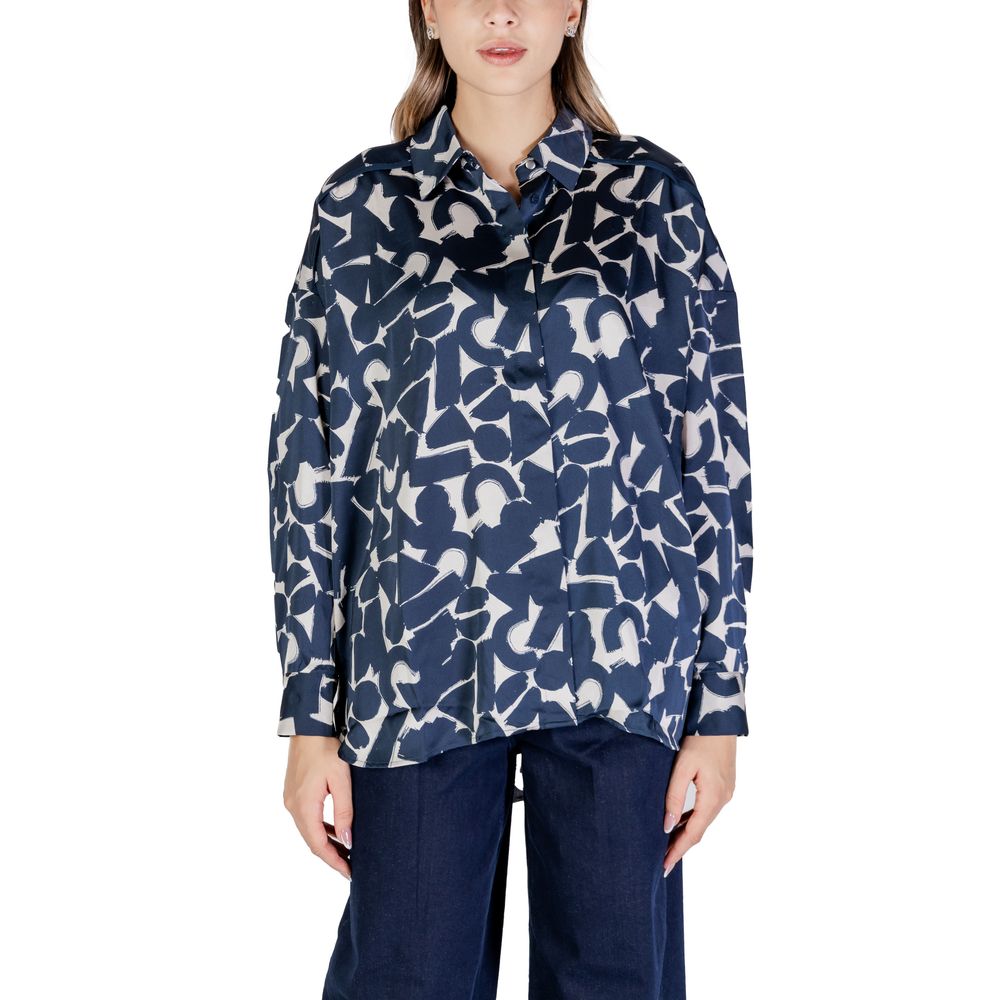 ICHI Blaue Polyester-Bluse