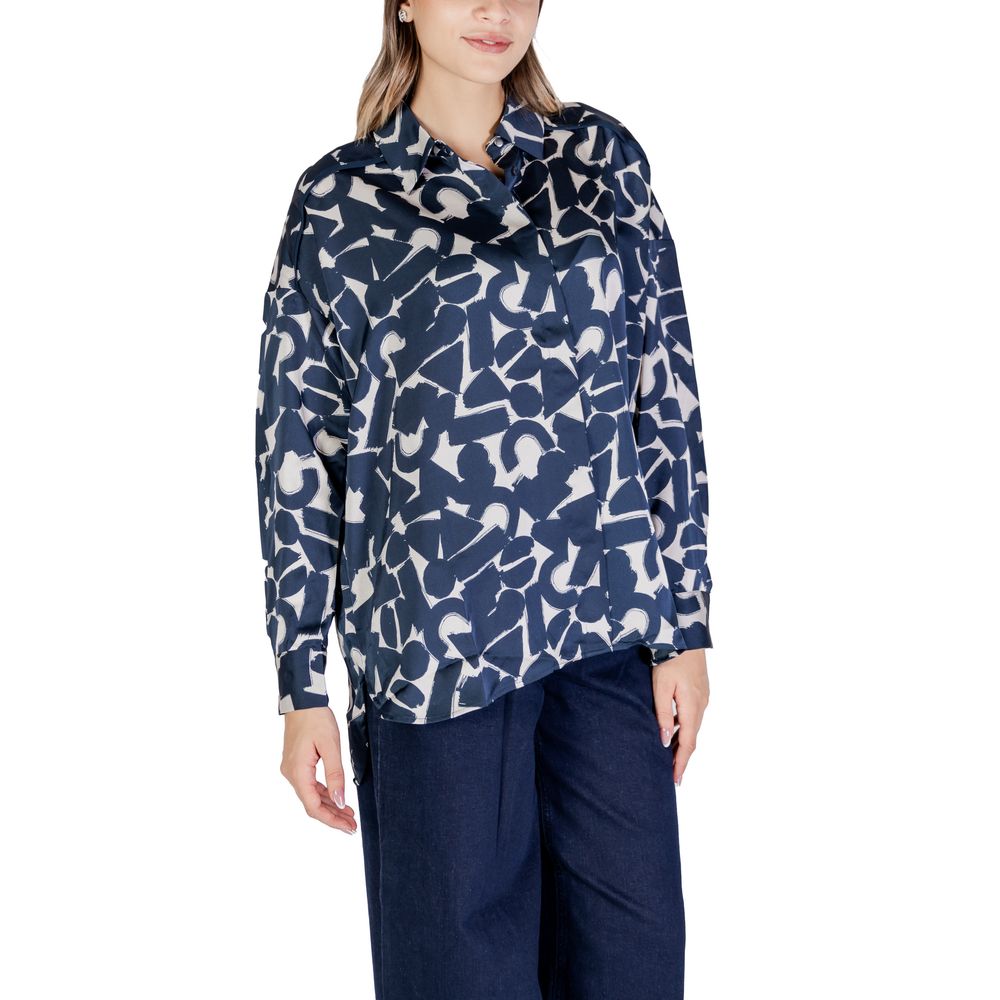ICHI Blaue Polyester-Bluse