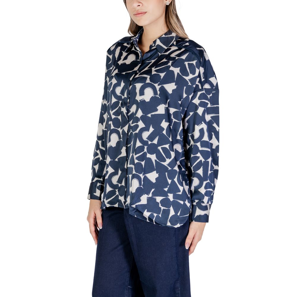 ICHI Blaue Polyester-Bluse