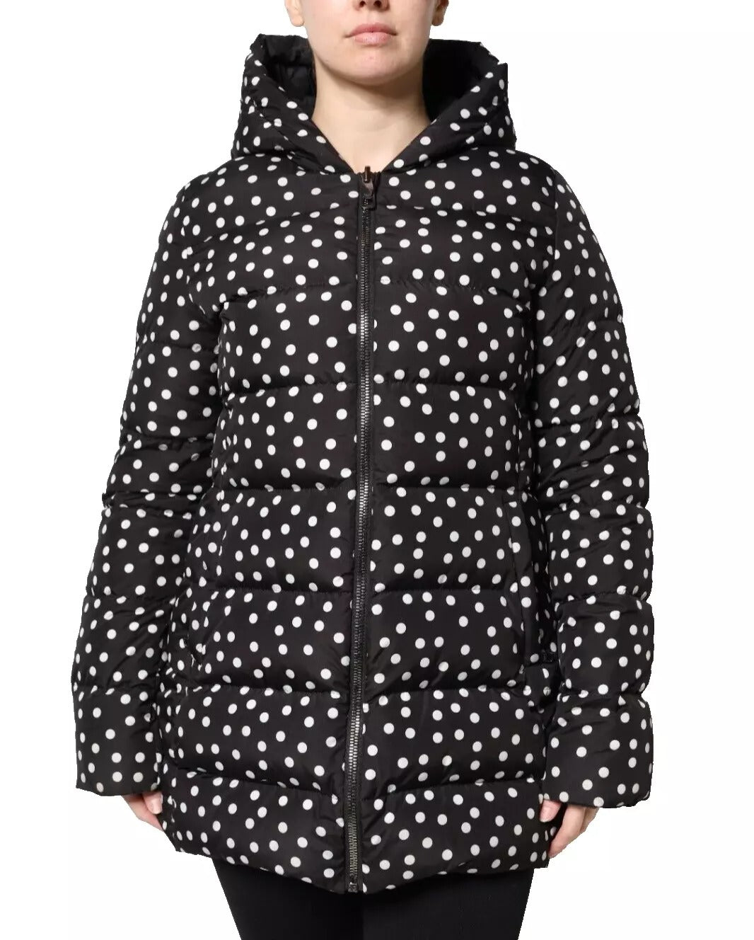 Dolce & Gabbana Schwarze Polyester-Wendejacke mit Kapuze