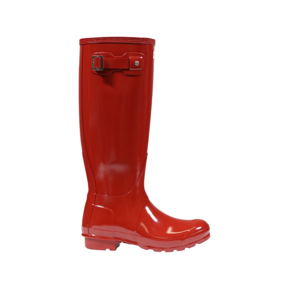 Hunter Rote Stiefel aus recyceltem Polyester