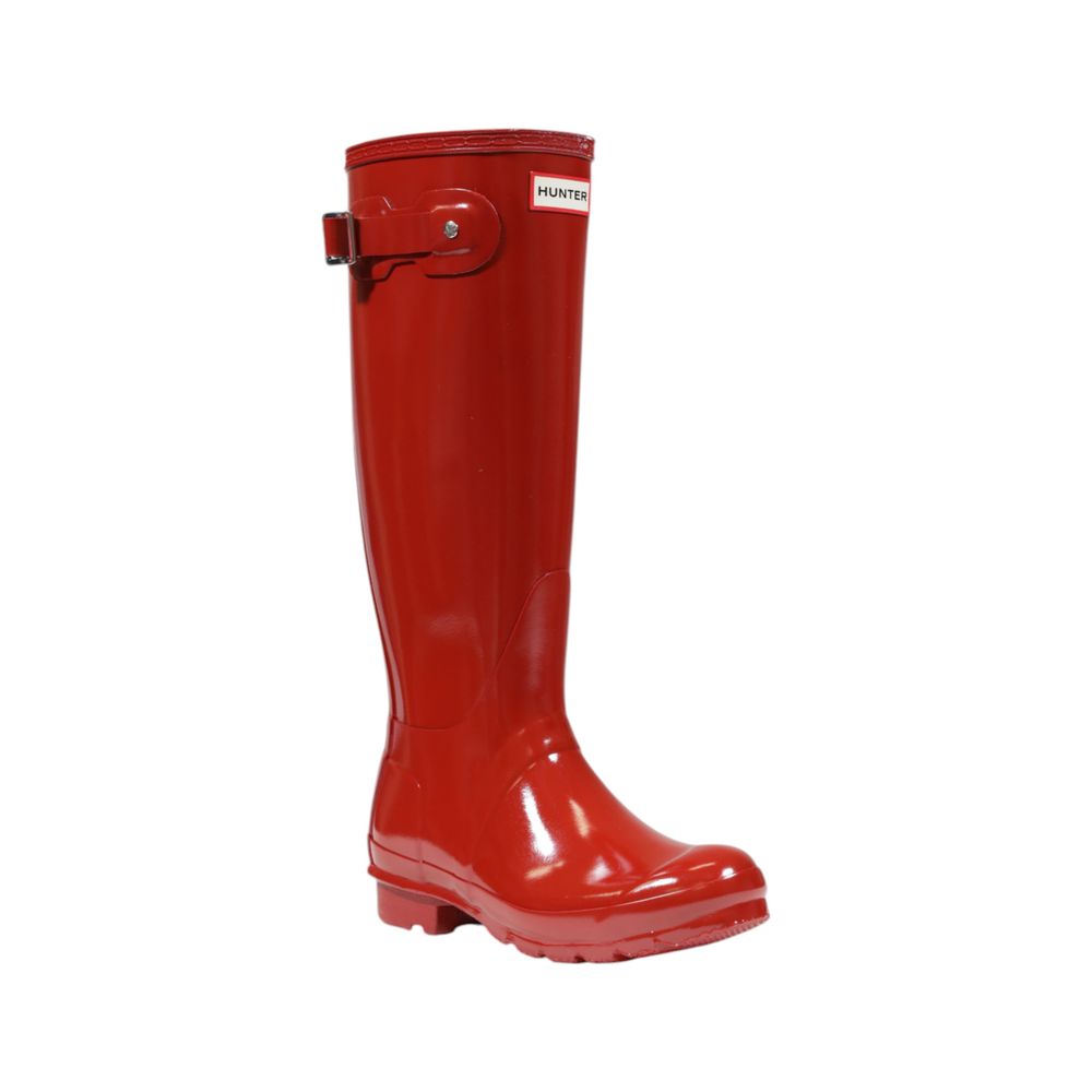 Hunter Rote Stiefel aus recyceltem Polyester