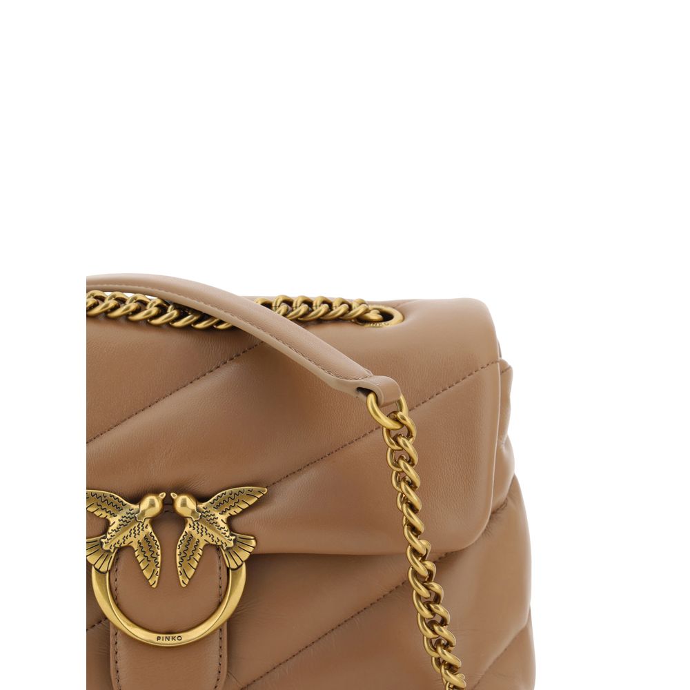 PINKO Schultertasche aus Kalbshaut Bos Taurus in Braun