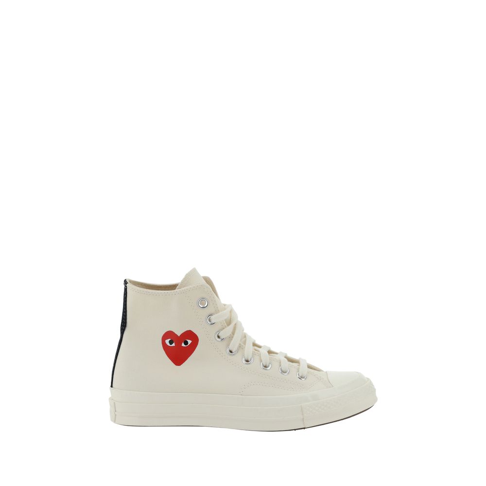 Comme Des Garçons Play x Converse Weiße Gummisneaker im High-Top-Stil