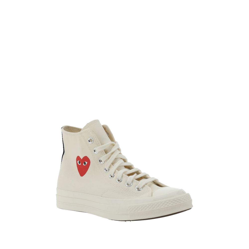 Comme Des Garçons Play x Converse Weiße Gummisneaker im High-Top-Stil