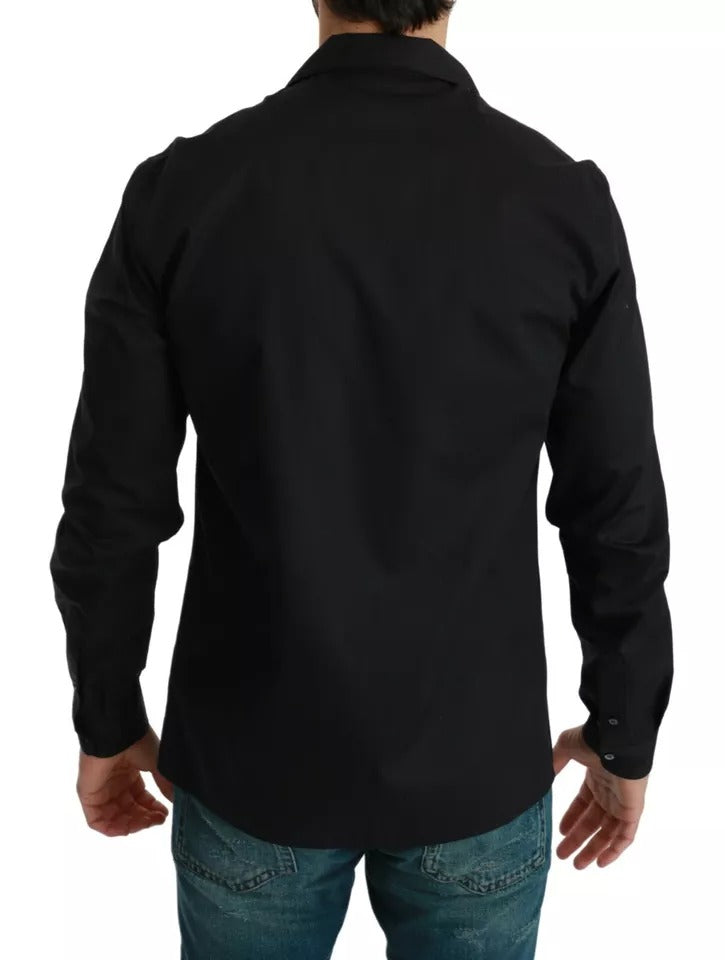 Dolce & Gabbana Blau gestreiftes Pyjama-Lounge-Hemd aus Baumwolle