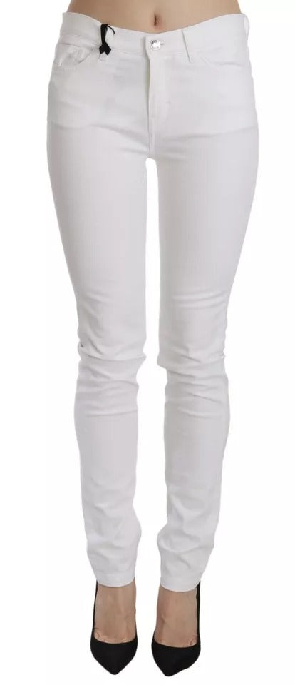 Dolce & Gabbana Weiße, kristallverzierte Skinny Jeans