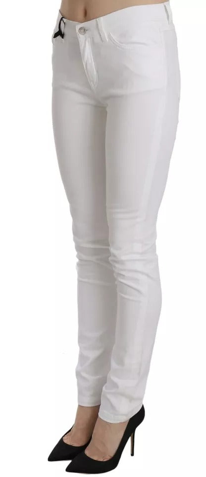 Dolce & Gabbana Weiße, kristallverzierte Skinny Jeans