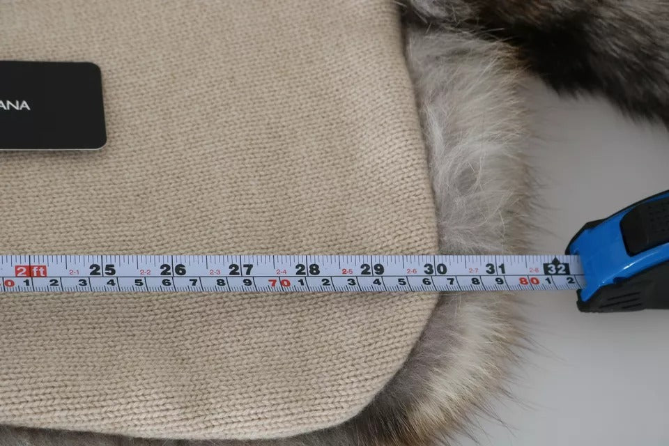 Dolce & Gabbana Brauner Fuchsschwanz-Pelzschal, Halswärmer, Kragen, Schal