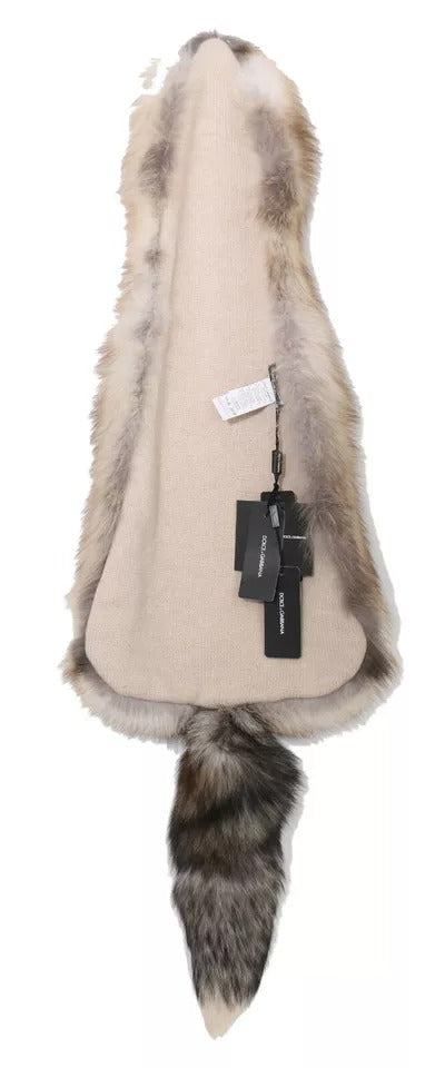 Dolce & Gabbana Brauner Fuchsschwanz-Pelzschal, Halswärmer, Kragen, Schal