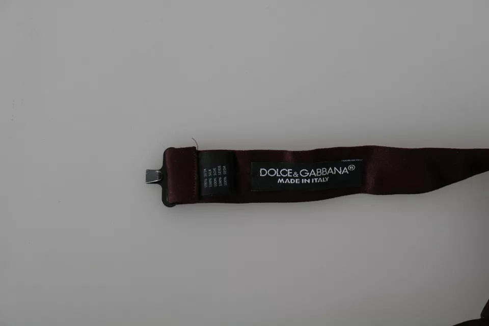 Dolce & Gabbana Bordeauxrote klassische Seidenfliege