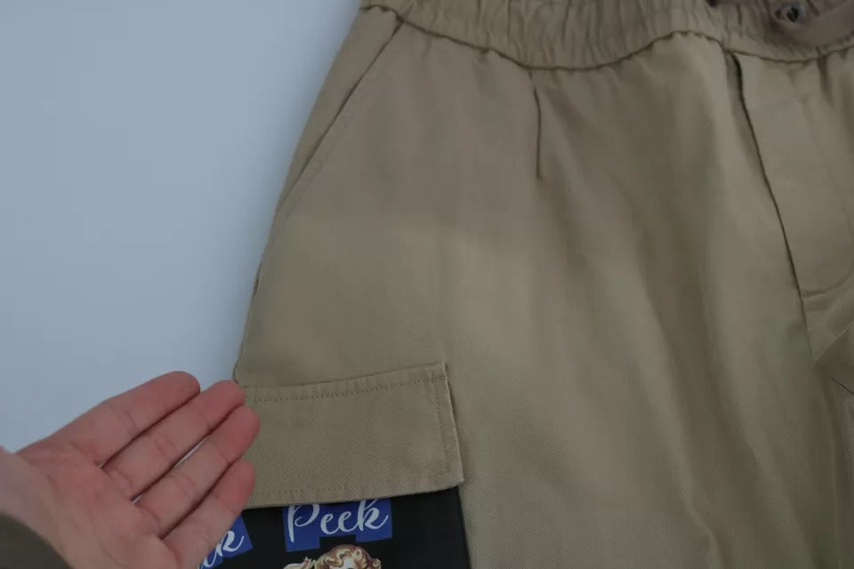 Dolce & Gabbana Beige Pin Up Print Cargo-Hose