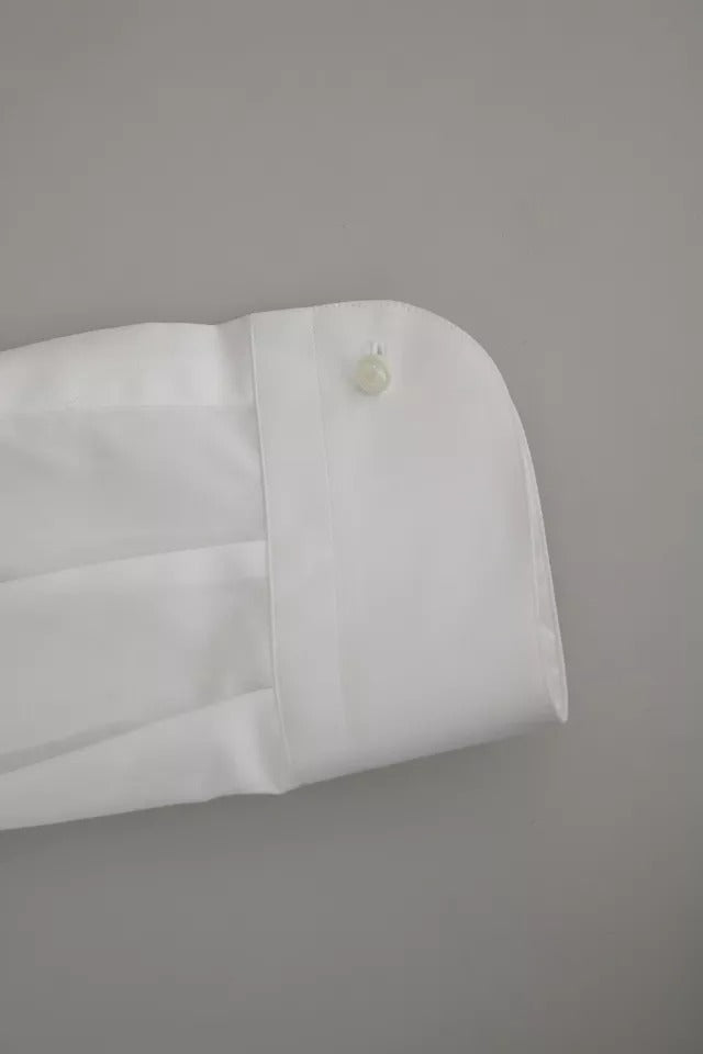 Dolce & Gabbana Weißes formelles Smokingkleid GOLD Hemd