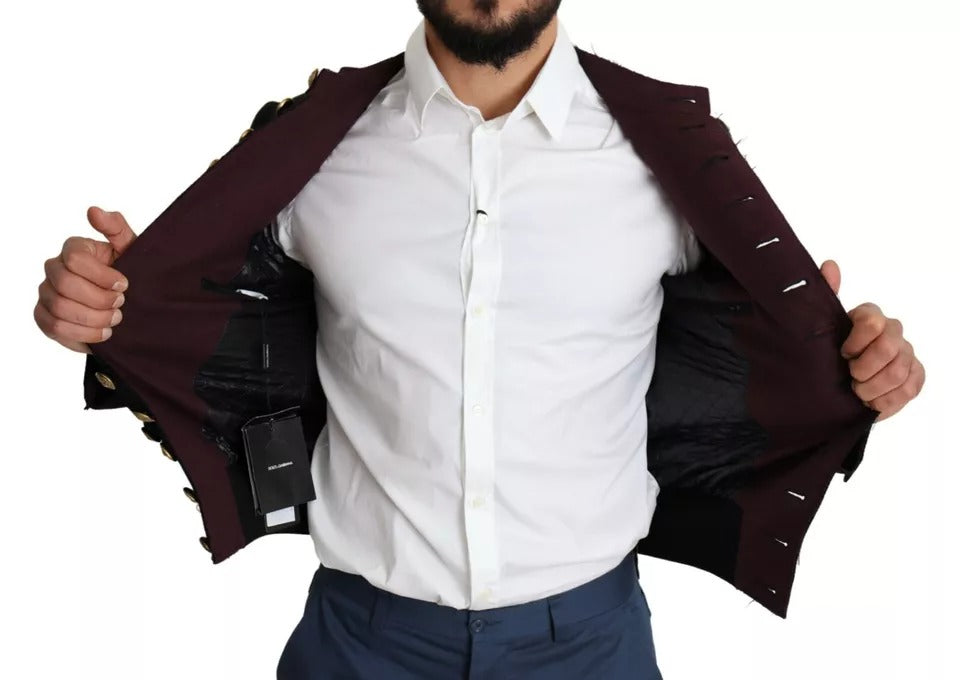 Dolce & Gabbana Schwarze Militärjacke mit Knopfverzierung
