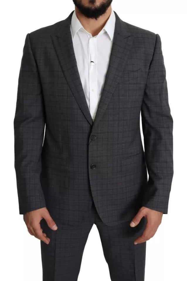 Dolce & Gabbana Grauer Herrenanzug aus Wolle, zweiteilig, MARTINI