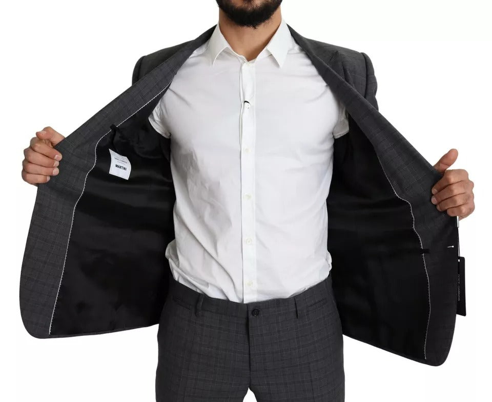 Dolce & Gabbana Grauer Herrenanzug aus Wolle, zweiteilig, MARTINI