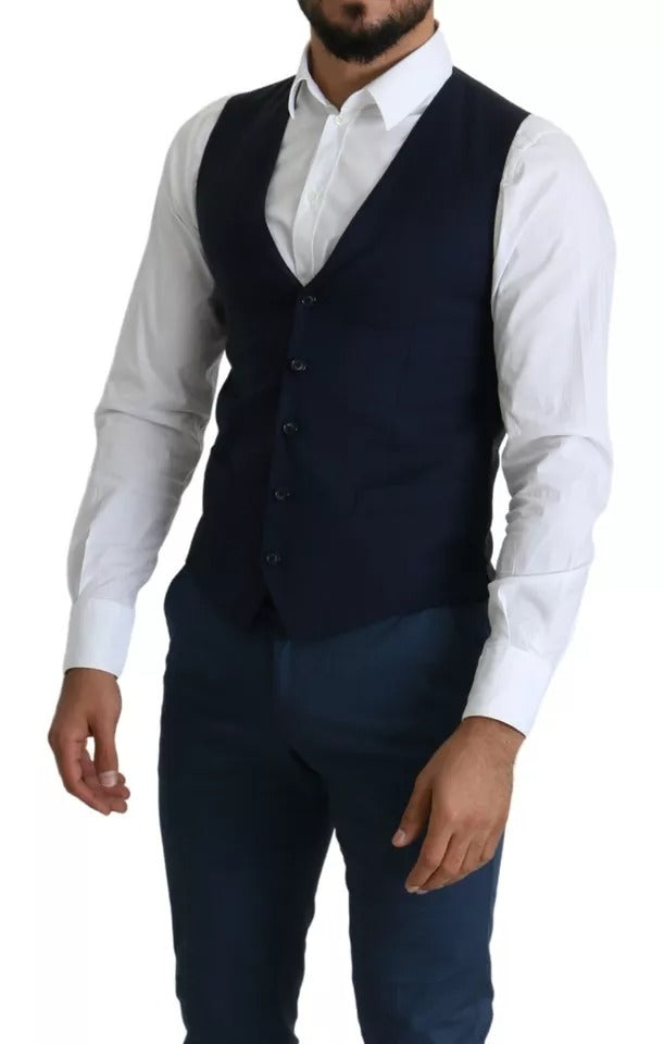 Dolce & Gabbana Marineblau Herren Formal Kleid Weste Weste