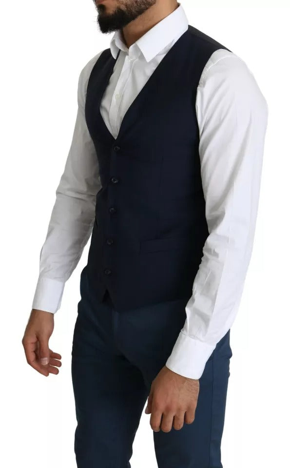 Dolce & Gabbana Marineblau Herren Formal Kleid Weste Weste