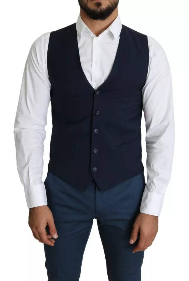 Dolce & Gabbana Marineblau Herren Formal Kleid Weste Weste