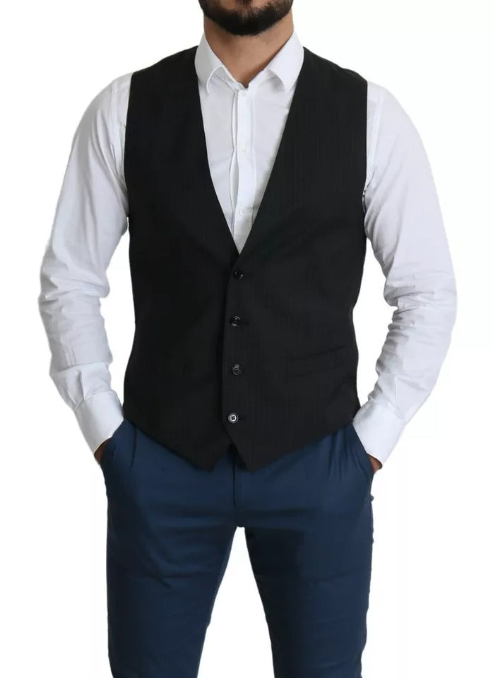 Dolce & Gabbana Schwarz Herren Formal STAFF Kleid Weste Weste