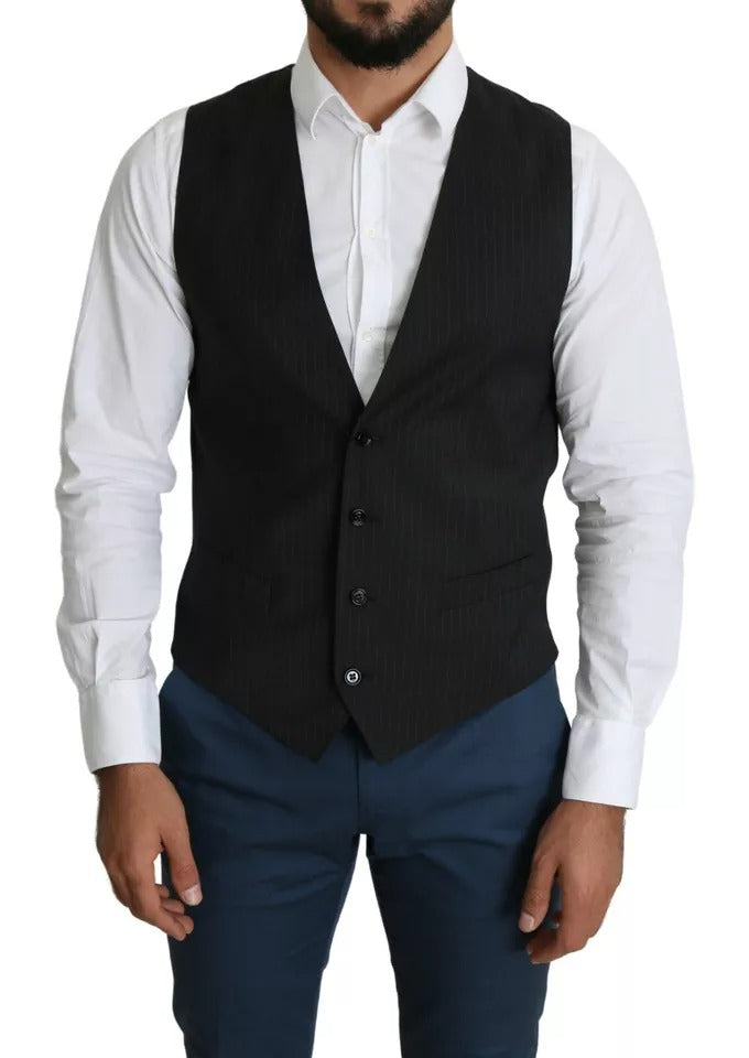 Dolce & Gabbana Schwarz Herren Formal STAFF Kleid Weste Weste