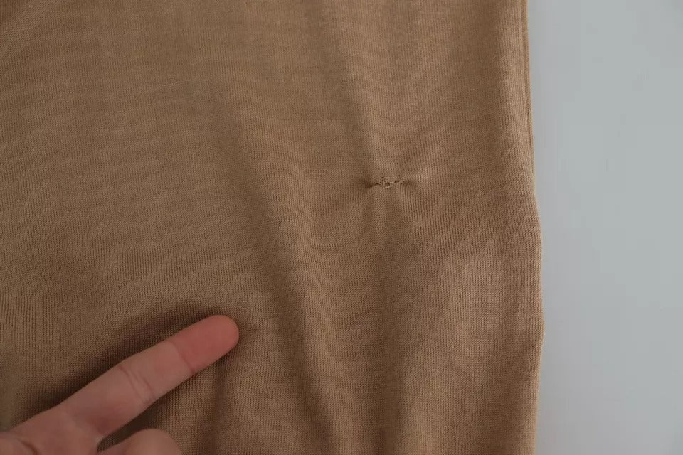 Dolce & Gabbana Beigefarbener Rollkragenpullover aus Kaschmir und Seide