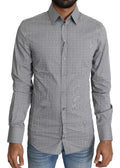Dolce & Gabbana Gray SICILIA Dotted Semi Fitted Formal Shirt