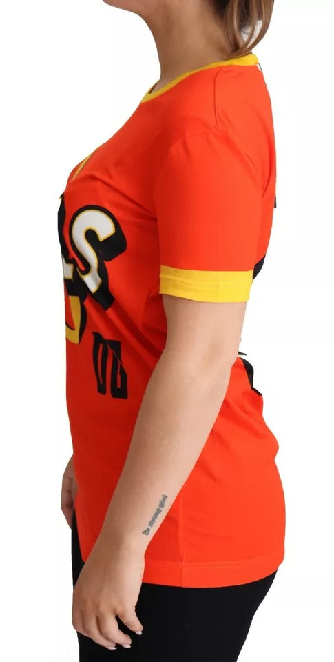 Dolce & Gabbana Orange Royals Druck Rundhals-T-Shirt