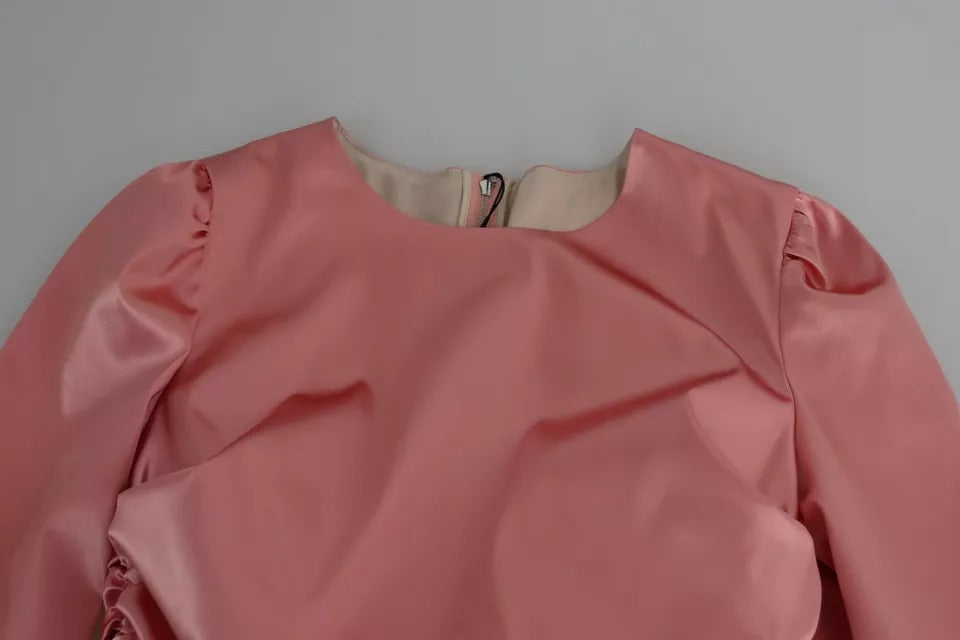 Dolce & Gabbana Rosa Langärmeliges Bodycon Etuikleid Midikleid