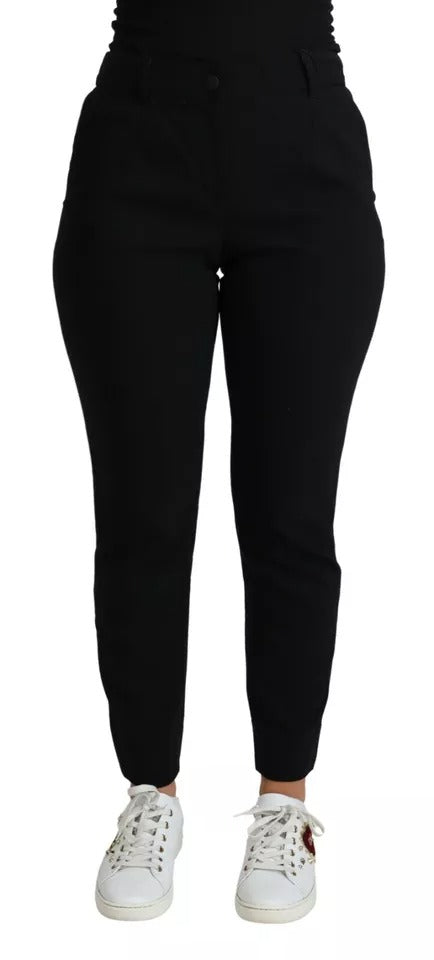 Dolce & Gabbana Schwarze Schurwoll-Stretch-Skinny-Hose