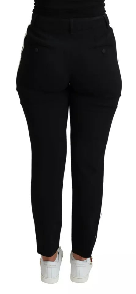Dolce & Gabbana Schwarze Schurwoll-Stretch-Skinny-Hose