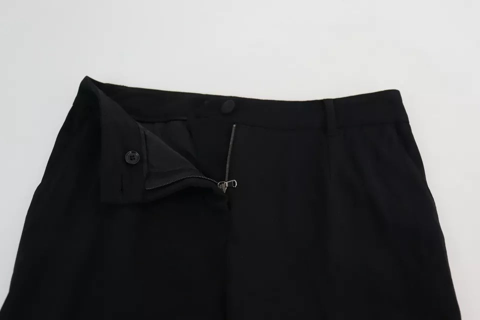 Dolce & Gabbana Schwarze Schurwoll-Stretch-Skinny-Hose