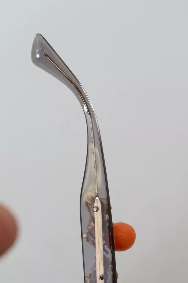 Dolce & Gabbana DG4283B Sonnenbrille aus Acetat mit orangefarbenen Kristallen und Applikationen