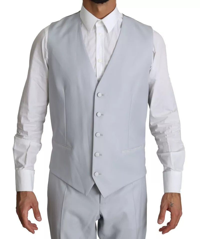 Dolce & Gabbana Hellblauer SICILIA Anzug aus Wolle, 3-teilig