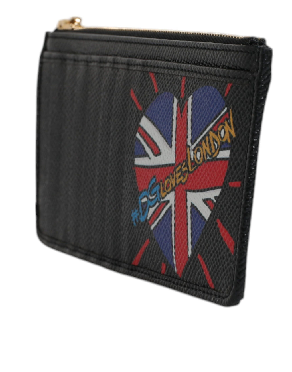 Dolce & Gabbana Schwarzes Leder #DGLovesLondon Kartenhalter Etui Brieftasche