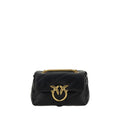PINKO Schwarze Schultertasche aus Kalbsleder Bos Taurus
