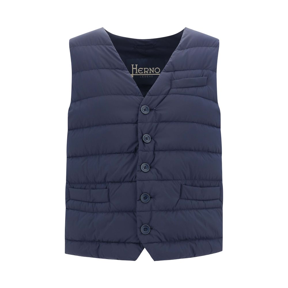 Herno Ärmellose Jacke aus blauem Polyamid