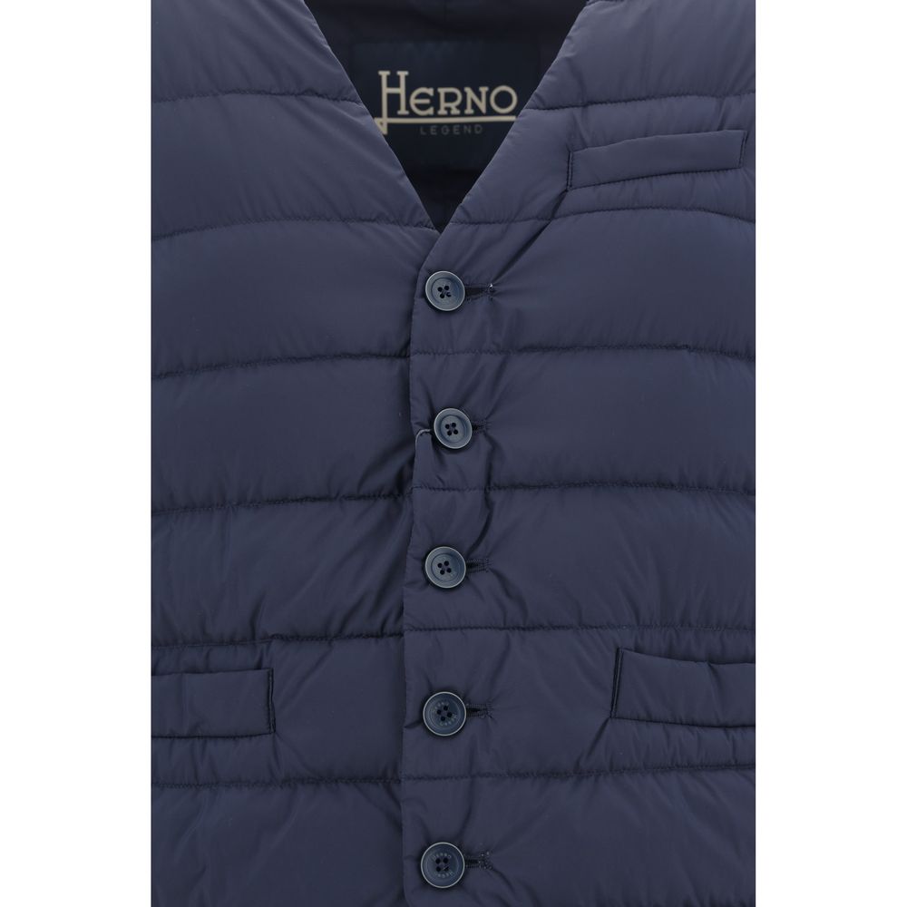 Herno Ärmellose Jacke aus blauem Polyamid