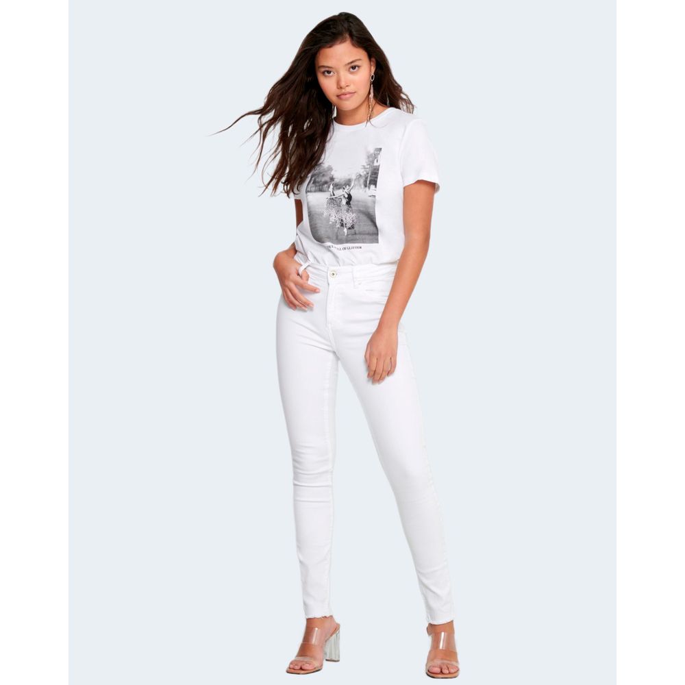 Only Weiße Skinny Jeans aus Baumwolle