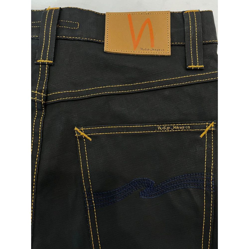 Nudie Jeans Schwarze Baumwoll-Jeans für Herren
