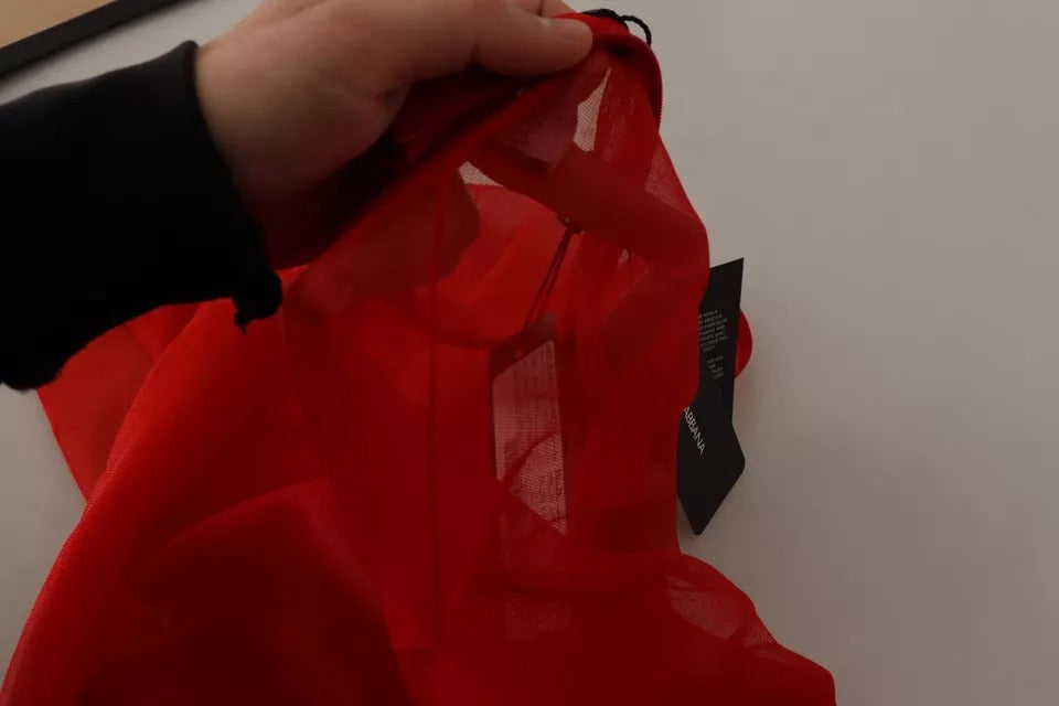 Dolce & Gabbana Orange halbtransparente Bluse Pullover