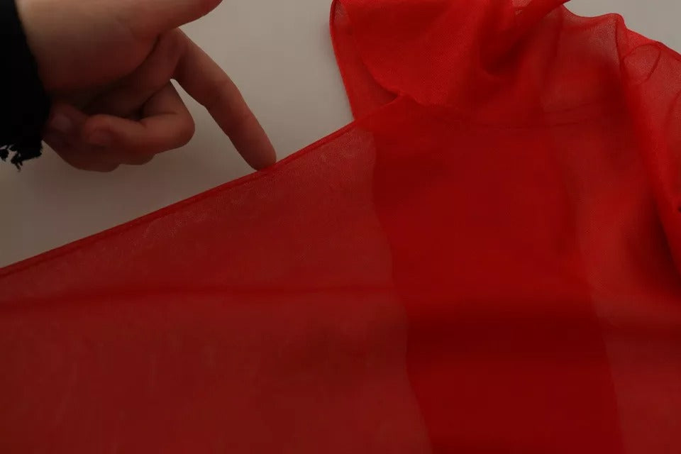 Dolce & Gabbana Orange halbtransparente Bluse Pullover