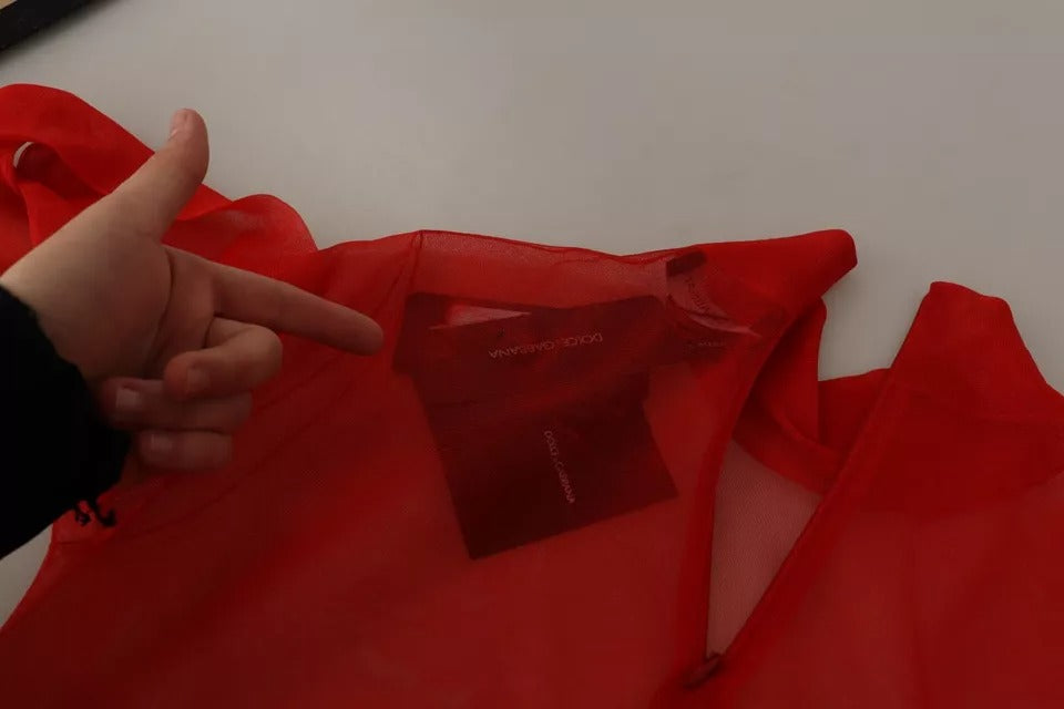 Dolce & Gabbana Orange halbtransparente Bluse Pullover