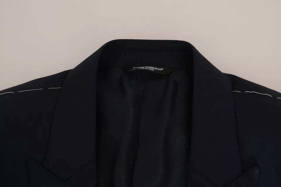 Dolce & Gabbana Blauer Wolle MARTINI Blazer Weste 2-Teiler